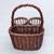 Vintage wicker picnic basket cutlery napkin wine bottle rattan carrier 6 thumbnail
