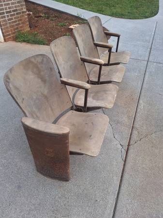 Vintage wood Theatre Theater Seats 1