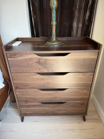 Walnut Side Table & Drawers 1