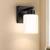 FonmYim Bathroom Light Fixtures, Matte Black Wall Sconce with Milky 7 thumbnail