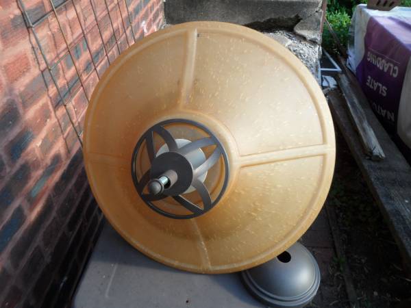 Large hanging light fixture 18" x30" glass shade 1