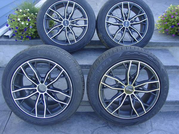 (4) HELO MAG WHEELS WITH NICE 215-55-18" TIRES 1