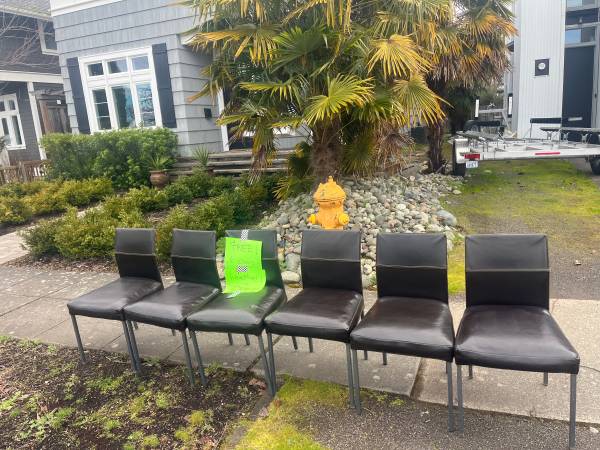 Free Design Within Reach leather dining chairs 1