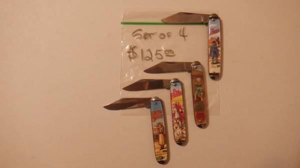 4 ** Vintage Western Women plus Zorro Collectible Set of Pocket Knives 1
