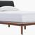 Like New Design Within Reach Queen Miro Bed in Walnut & Black Leather 1 thumbnail