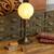 Antique Industrial Bronze Desk Lamp Light Vaseline Glass Globe 1920s 3 thumbnail