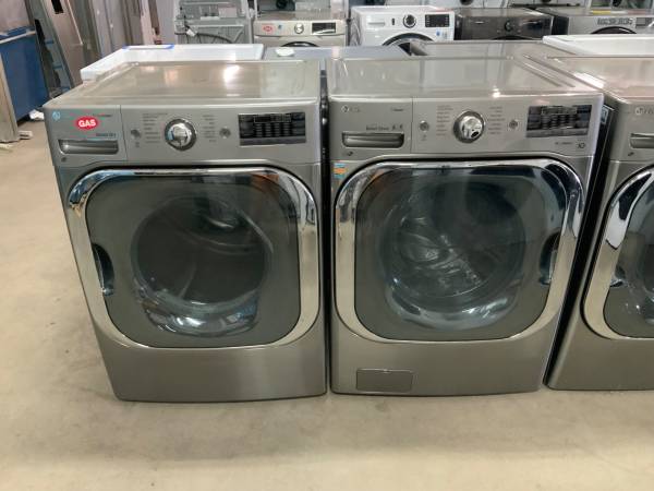 **LG GRAPHITE GRAY JUMBO FRONT LOAD, GAS WAHER DRYER SET**ON SALE NOW* 1