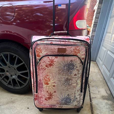 Large Rolling Spinner Suitcase Nautical Map Print 1