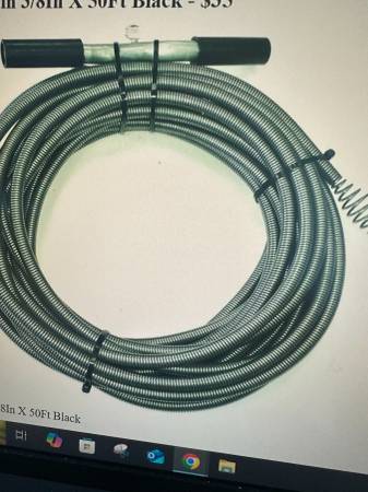 Auger Drain small  1/4In X 50Ft Black 1