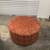 Large Round Orange Fabric Ottoman 3 thumbnail