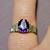 Oval Amethyst - 10K Gold Ribbed Step Ring Mounting 7 thumbnail