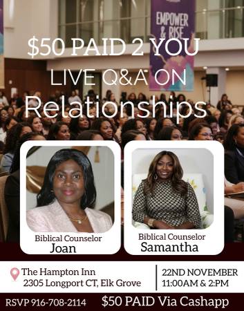 $50 CASH PAID TO BE IN OUR AUDIENCE 1