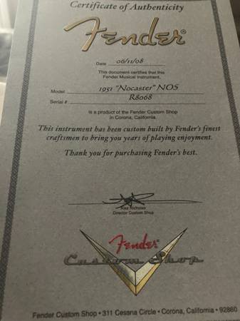 Fender Custom Shop 51 Nocaster (Tele)-Reissue - $2,50063470268017155123