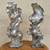 Pair of Art Nouveau style silvered metal sculpture by Franz Iffland 4 thumbnail
