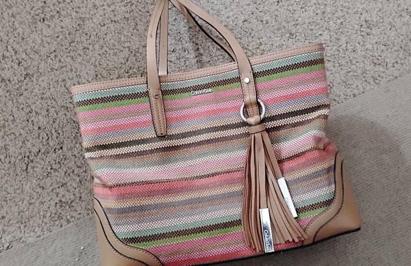 Calvin Klein Striped Tote Bag 1