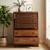 Art Deco Solid Walnut Waterfall Highboy Dresser 2 thumbnail