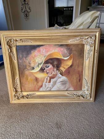 Beautiful vintage Oil Painting with gold frame - $595 (San Marcos)63471474575489121