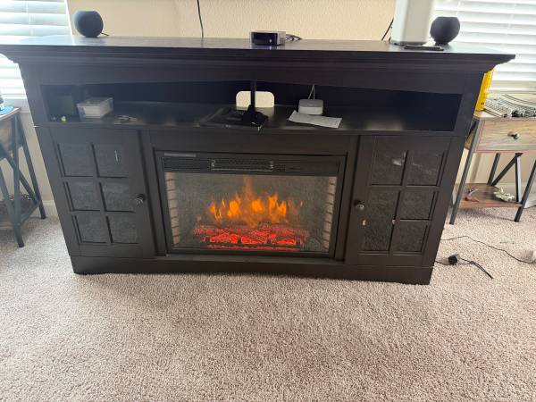 TV Console.  Fireplace 1