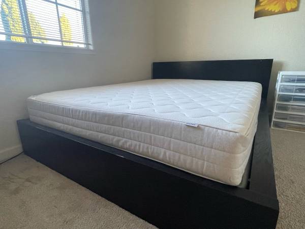 Queen Bed Set: Spring mattress, box and bed frame (OBO) 1