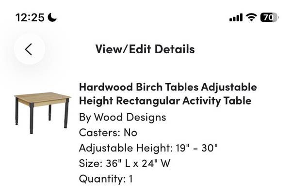 Rectangular Activity Table 1