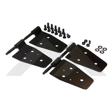 Black 4pc Upper Door Hinge Set, 1996-2006 Jeep TJ Models 1