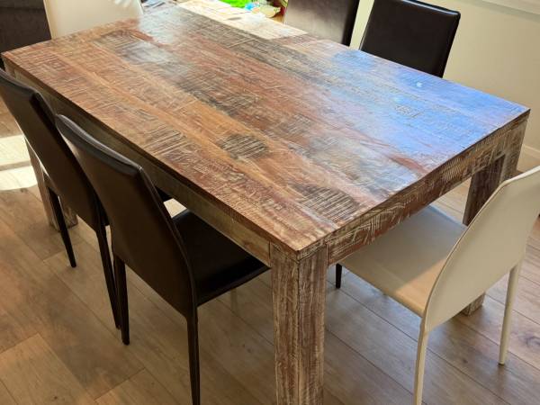 Dining Room Table and Chairs - Table Reclaimed Solid Wood 1