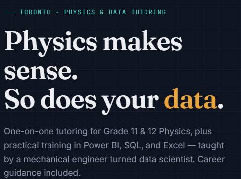 Physics and Data Analytics Tutor 1