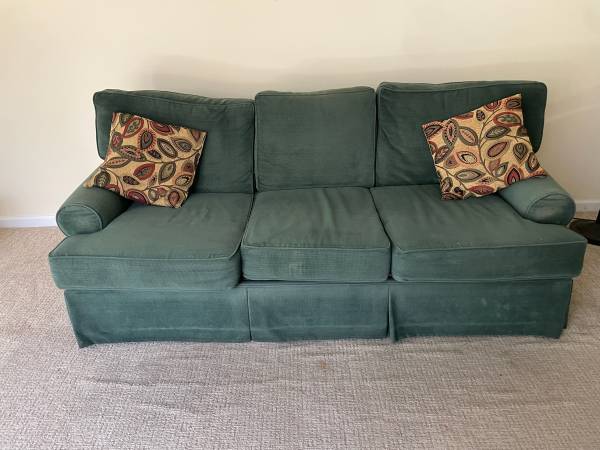 Green Skirted Sleeper Pullout Sofa Bed