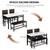 Dining Table Set for 4 with Bench and 2 Leather Chairs,Faux Mable Smal 5 thumbnail