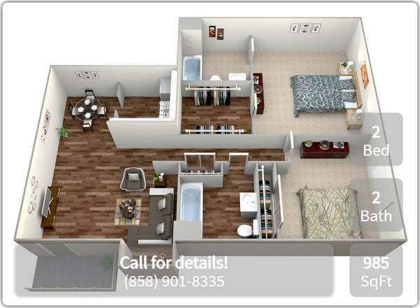 $2,755 / 2br - 985ft2 - Amazing amenities can be yours! 2 bed, 2 bath (San Diego - Clairemont Mesa)63865815671811121