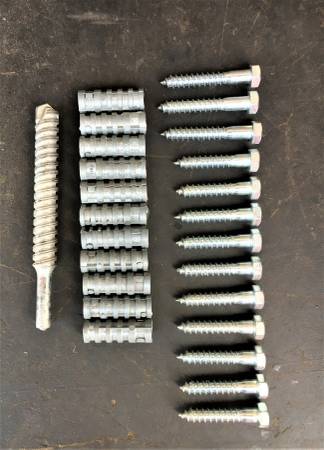 3/8" Lag Anchors, Lag bolts and 5/8 concrete drill bit 1