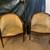 Vintage English Regency Style Barrel Back Chairs Solid Wood 1 thumbnail