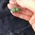 Vintage silver natural Jade earring 2 thumbnail