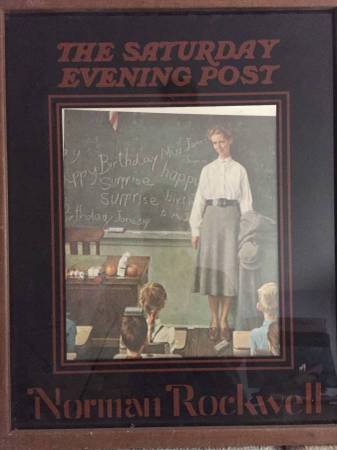 NORMAN ROCKWELL Glass-Framed Picture;  21”x 17” 1
