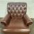TUFTED LEATHER ETHAN ALLEN LOUNGE CHAIR CHESTERFIELD STYLE 2 thumbnail