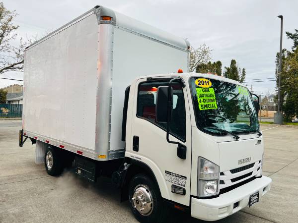2011 ISUZU NPR W4500HD DIESEL 151K.MI.14FT.ALUMINUM BOX+LIFT TRUCKSALE 1