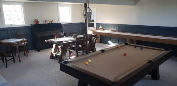 Pool table + custom 16' shuffle board + poker card game table 1