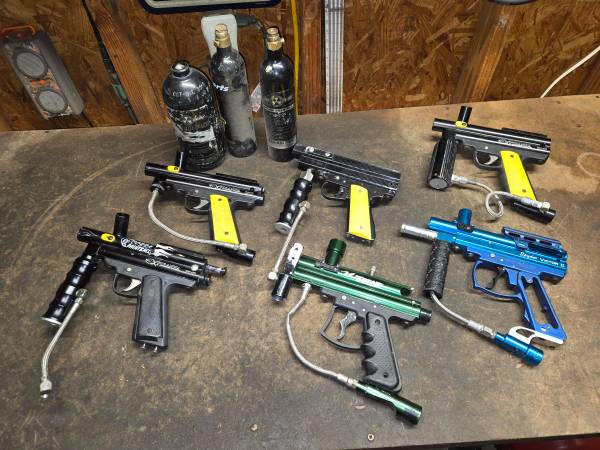 PAINTBALL MARKER EQUIPMENT LOT PIRANHA SPYDER TRIAD 1