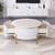 Homy Casa · Round Coffee Table Modern White & Gold Storage 2 thumbnail