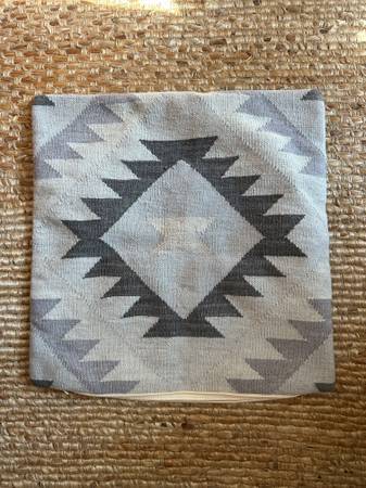 Ikea Pillow Cover Southwestern Blue Gray Cream 1