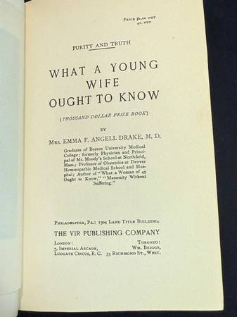 1897-1902  Self and Sex Series What Wife, Woman, Ought To Know Books - $60 (Bellevue)63471356812545124