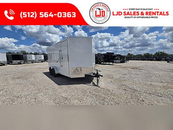 1 2025 Stallion - Cargo Trailer 7x16x7  - Vnose - 5200lb Axles - E Track 1