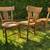 FOUR VINTAGE MATCHING WOOD CHAIRS WITH RUSH SEATS AND CARVED DEER 9 thumbnail