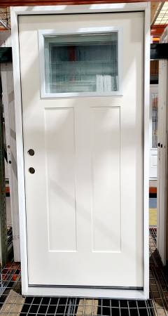 New 36" Craftsman Clear RH Inswing Fiberglass Exterior Entry Door 1