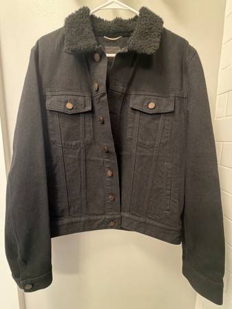 YSL Black Denim Jacket w/ Shearling Collar — Large – Flawless – No Tag 1