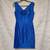 Blue Brocade Sleeveless V back Vintage Dress 1 thumbnail
