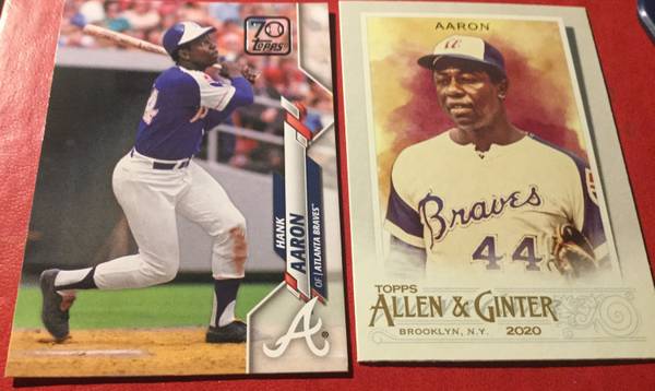 Hank Aaron Topps & Allen Ginter Braves Hall of Fame 1