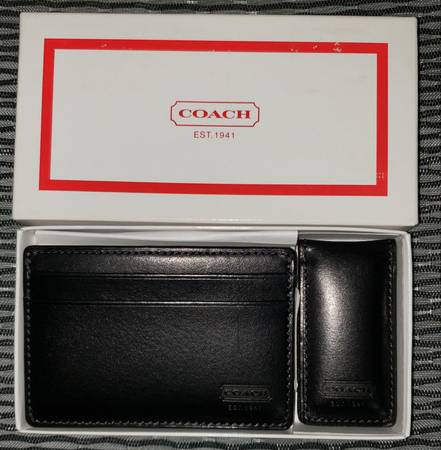 Coach leather credit card case with money clip 1