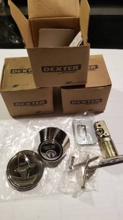 Chrome/Silver: 3 Schlage "Dexter" deadbolts ($90 amazon) - brand new! 1