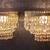 Pair of Ornate Tiered Faceted Crystal Prism & Brass Sconces 9" W x 7" 7 thumbnail